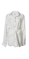 Anemos L.a. Linen Button-down Wrap Mini Dress