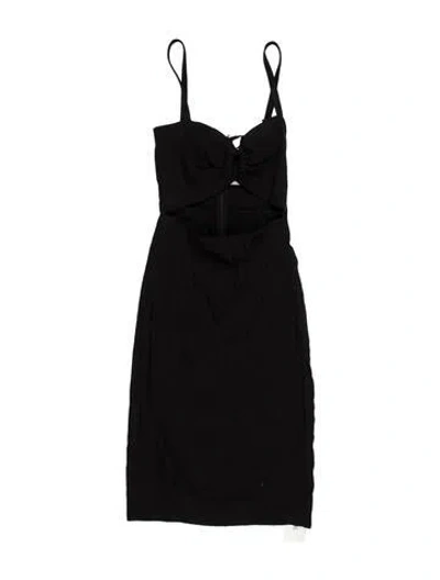 Pre-owned Anemos Linen Knee-length Dress In Black