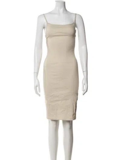 Pre-owned Anemos Linen Knee-length Dress In Neutrals