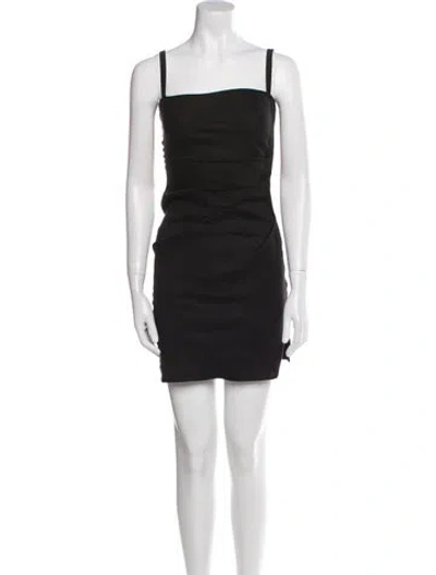 Pre-owned Anemos Linen Mini Dress In Black