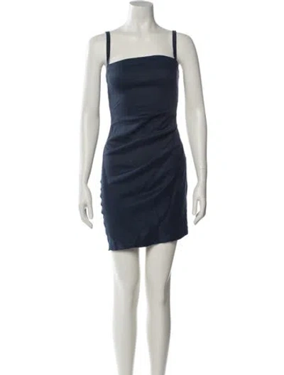 Pre-owned Anemos Linen Mini Dress In Blue