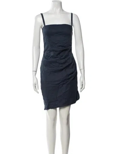 Pre-owned Anemos Linen Mini Dress In Blue