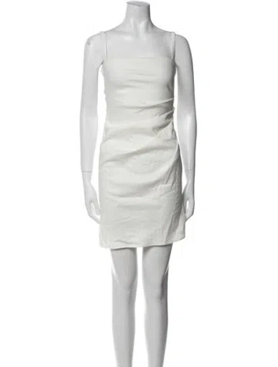 Pre-owned Anemos Linen Mini Dress In White