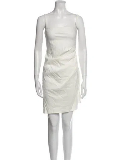 Pre-owned Anemos Linen Mini Dress In White