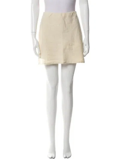 Pre-owned Anemos Linen Mini Skirt In Neutral