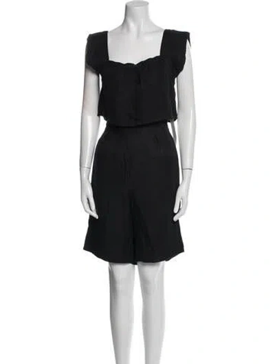Pre-owned Anemos Linen Short Set In Black