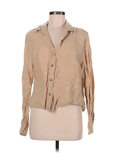 Pre-owned Anemos Long Sleeve Blouse In Tan