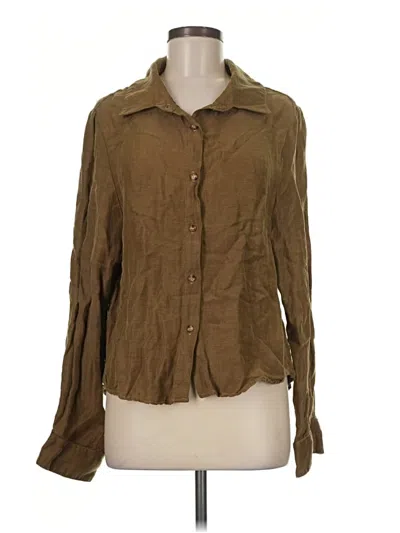 Pre-owned Anemos Long Sleeve Button Down Shirt In Brown