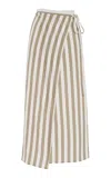Anemos Wrap Maxi Skirt In Stripe