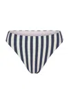 Anemos Midi High-cut Bikini Bottom In Marine Vertical Stripes