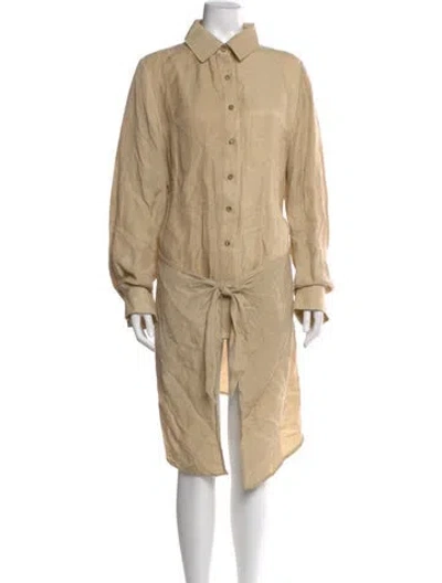 Pre-owned Anemos Midi Length Dress In Neutral