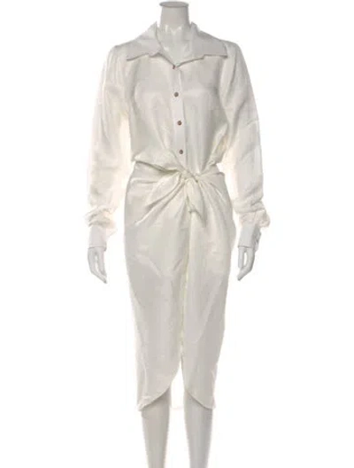Pre-owned Anemos Midi Length Dress In Neutral