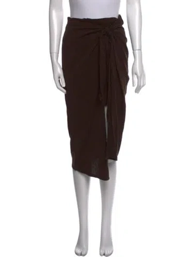Pre-owned Anemos Midi Length Skirt In Brown