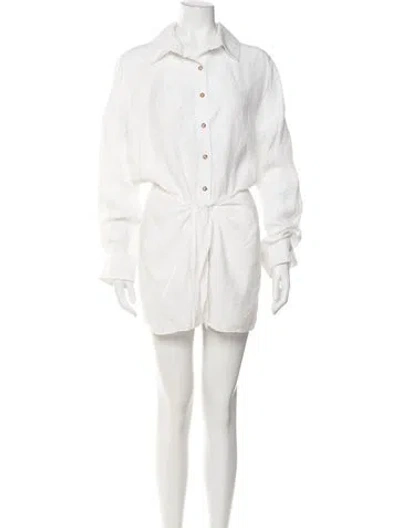 Pre-owned Anemos Mini Dress In White