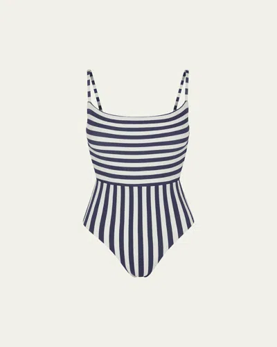 Anemos Mixed Stripes Square-neck One-piece Swimsuit In Multi