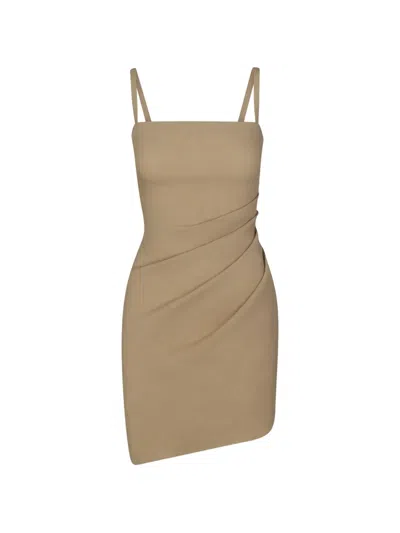 Anemos Nadege Draped Mini Dress In Gray