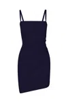 Anemos Nadege Draped Mini Dress In Stretch Linen In Marine