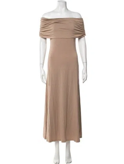 Pre-owned Anemos Off-the-shoulder Long Dress W/ Tags In Neutral