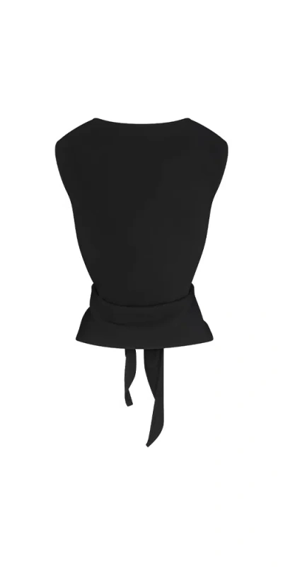 Anemos Open Back Tie Top In Stretch Twill