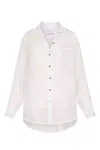 Anemos Oversized Button-down Pool Shirt Dress In Woven Cotton Gauze