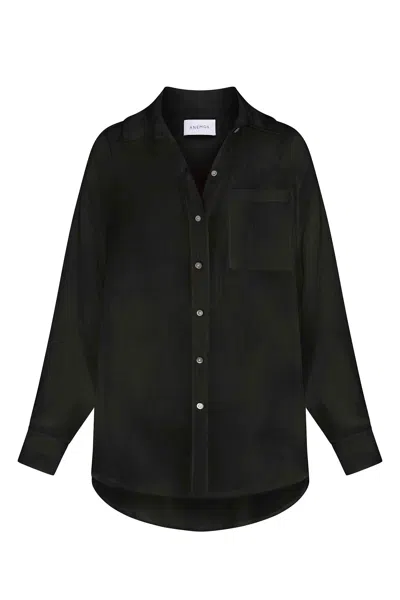 Anemos Oversized Button-down Pool Shirt Dress In Woven Cotton Gauze