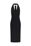 Anemos Preorder: Bond Midi Dress In Stretch Twill In Black