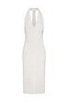 Anemos Bond Midi Dress In Stretch Twill In White