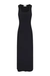 Anemos Preorder: Hume Tank Maxi Dress In Stretch Twill In Black
