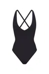 Anemos Plunging One-piece Swimsuit In Black