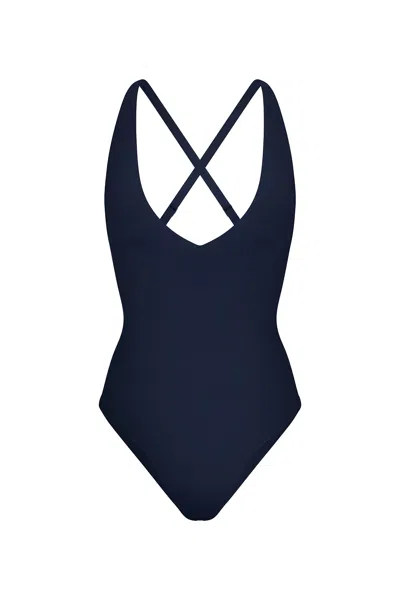 Anemos Preorder: Plunging One-piece In Blue