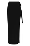 Anemos Preorder: Wrap Tie Maxi Skirt In Stretch Twill In Black