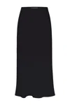 Anemos Rey Bias-cut Skirt In Stretch Twill In Black