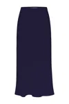 Anemos Rey Bias-cut Skirt In Stretch Twill In Marine