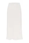 Anemos Rey Bias-cut Skirt In Stretch Twill In White