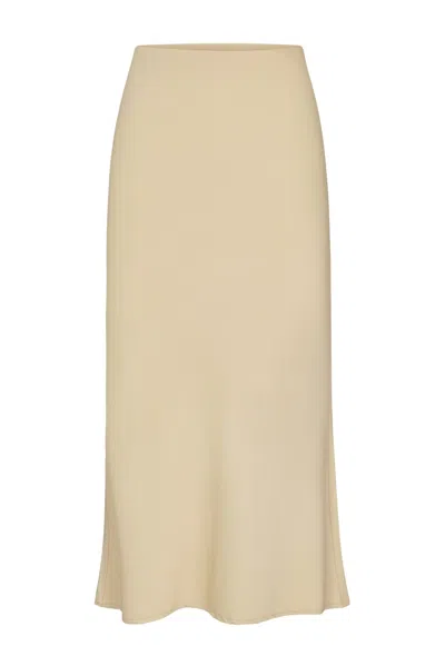 Anemos Rey Bias-cut Skirt In Fluid Stretch Sateen In Brown