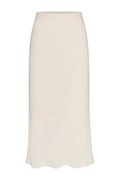Anemos Rey Midi Skirt In Crochet Knit In Brown