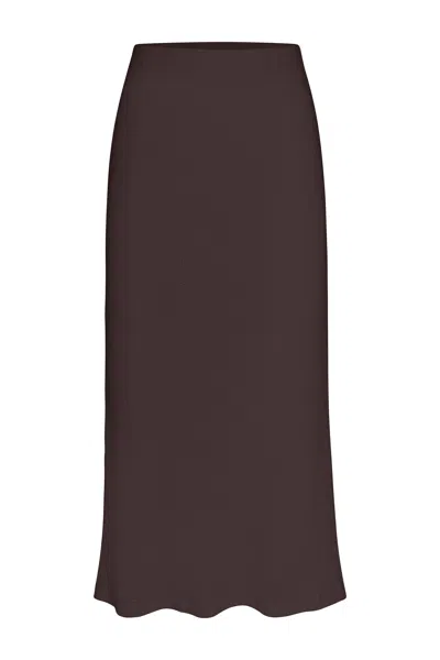 Anemos Rey Midi Skirt In Crochet Knit In Brown