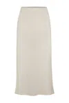 Anemos Rey Midi Skirt In Natural Tencel Linen Knit
