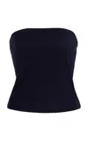 Anemos Ritts Strapless Stretch-twill Top In Navy