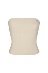 Anemos Ritts Strapless Top In Stretch Suiting In Off-white