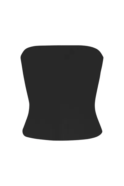 Anemos Ritts Strapless Top In Stretch Cupro In Black