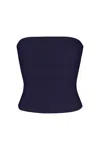 Anemos Ritts Strapless Top In Stretch Twill In Marine