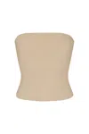 Anemos Ritts Strapless Top In Stretch Twill In Taupe