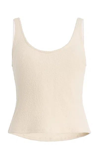 Anemos Round Neck Knit Tank Top In White
