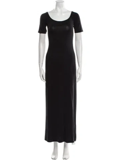 Pre-owned Anemos Scoop Neck Long Dress In Black