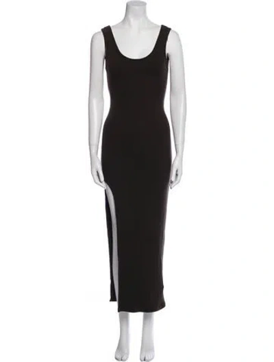 Pre-owned Anemos Scoop Neck Long Dress W/ Tags In Brown