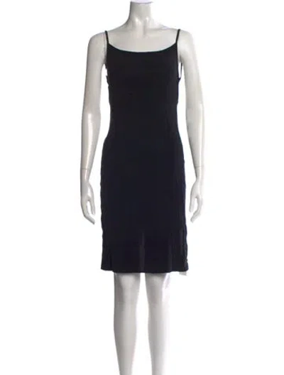 Pre-owned Anemos Scoop Neck Mini Dress In Black