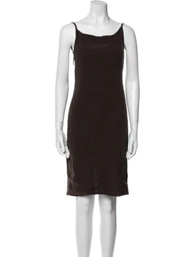 Pre-owned Anemos Scoop Neck Mini Dress In Brown