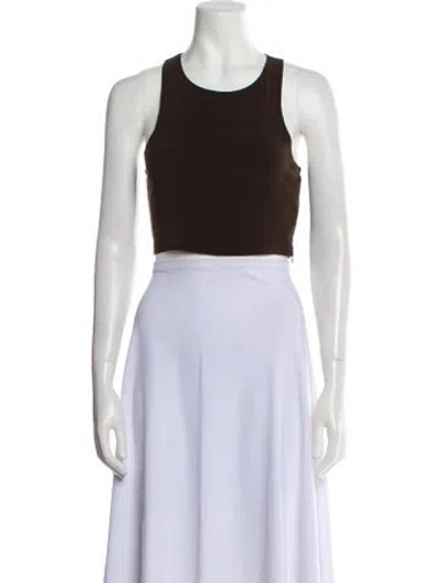 Pre-owned Anemos Scoop Neck Sleeveless Crop Top In Black