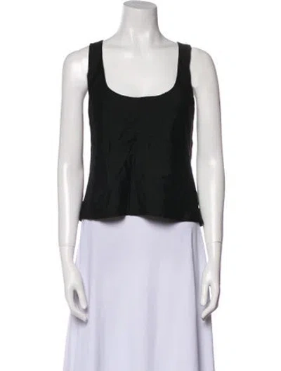 Pre-owned Anemos Scoop Neck Sleeveless Crop Top In Black
